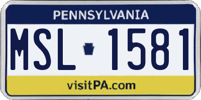 PA license plate MSL1581