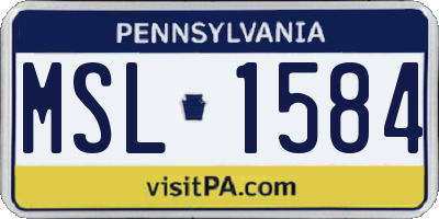 PA license plate MSL1584