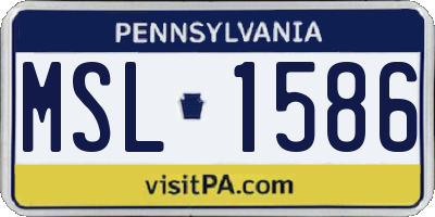 PA license plate MSL1586