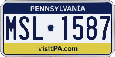 PA license plate MSL1587