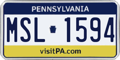 PA license plate MSL1594