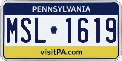 PA license plate MSL1619