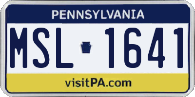 PA license plate MSL1641