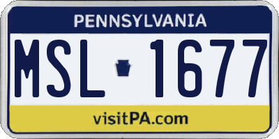 PA license plate MSL1677