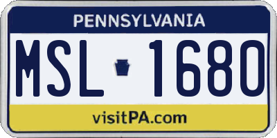 PA license plate MSL1680