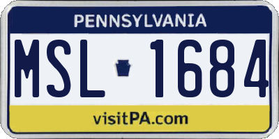 PA license plate MSL1684