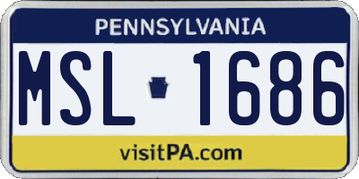 PA license plate MSL1686