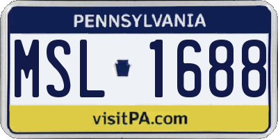 PA license plate MSL1688