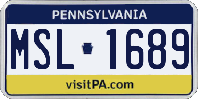 PA license plate MSL1689