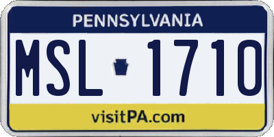 PA license plate MSL1710