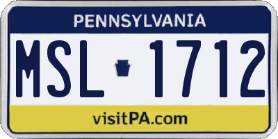 PA license plate MSL1712