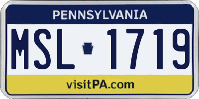 PA license plate MSL1719