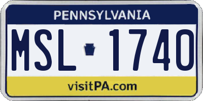 PA license plate MSL1740
