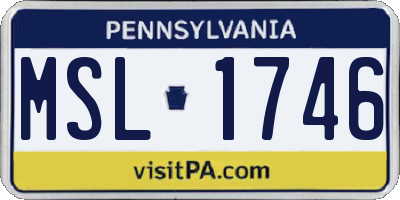 PA license plate MSL1746