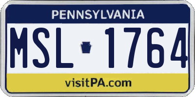 PA license plate MSL1764