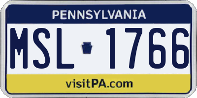 PA license plate MSL1766