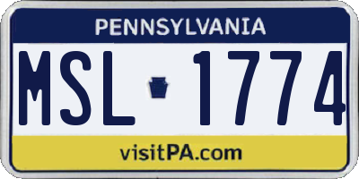 PA license plate MSL1774