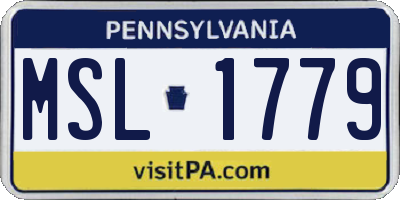 PA license plate MSL1779