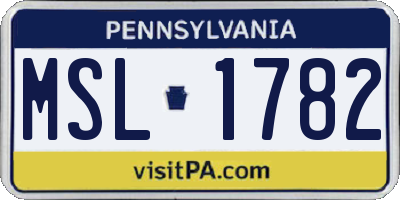 PA license plate MSL1782