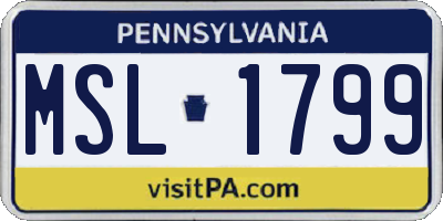 PA license plate MSL1799