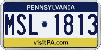 PA license plate MSL1813