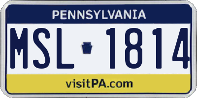 PA license plate MSL1814