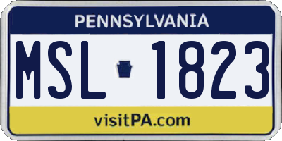 PA license plate MSL1823