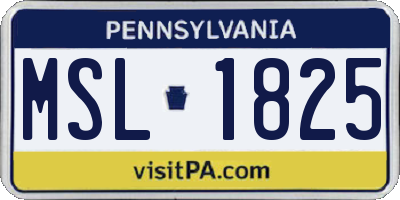 PA license plate MSL1825