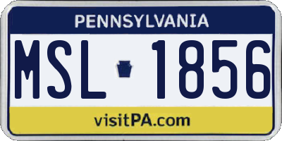PA license plate MSL1856