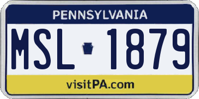 PA license plate MSL1879
