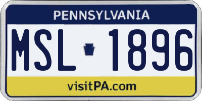 PA license plate MSL1896