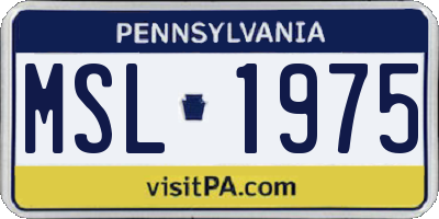 PA license plate MSL1975
