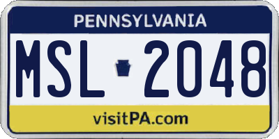 PA license plate MSL2048