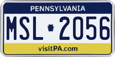 PA license plate MSL2056