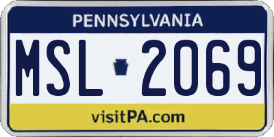 PA license plate MSL2069