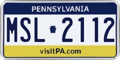 PA license plate MSL2112