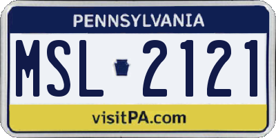 PA license plate MSL2121
