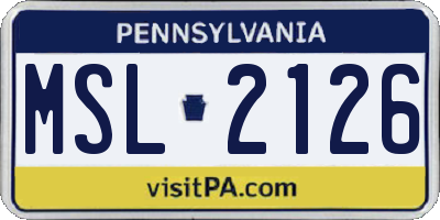 PA license plate MSL2126