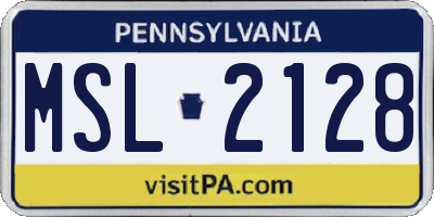 PA license plate MSL2128