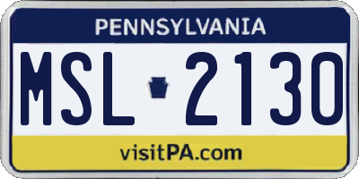 PA license plate MSL2130