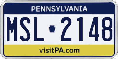 PA license plate MSL2148
