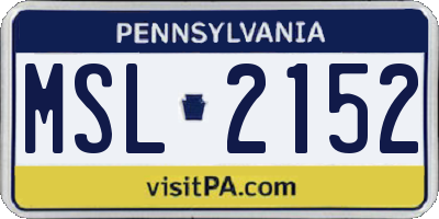 PA license plate MSL2152