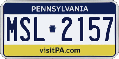 PA license plate MSL2157