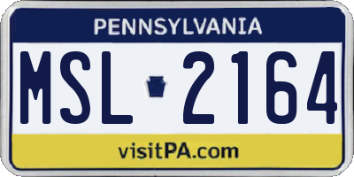 PA license plate MSL2164