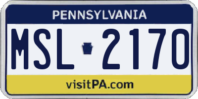 PA license plate MSL2170