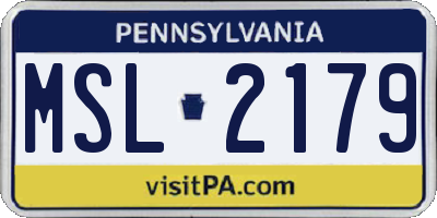 PA license plate MSL2179