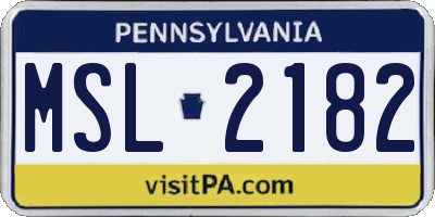 PA license plate MSL2182