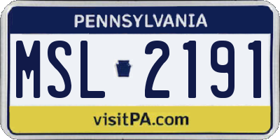 PA license plate MSL2191