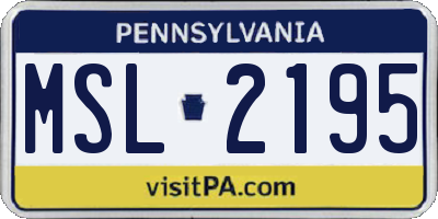 PA license plate MSL2195