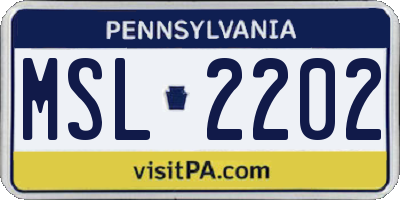 PA license plate MSL2202
